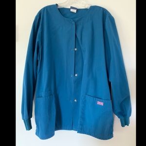 Cherokee Scrub Lab Jacket-Caribbean Blue-Medium